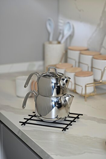 Edora Home Black Mat Nihale - Flat Bar, Fireproof, Counter Top Base, Stainless Metal