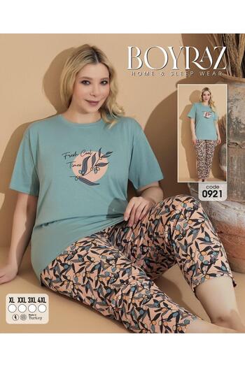 BEYAZTOPTAN Quality Women's Combed Combed Short Sleeve Battal Pjama Suit
