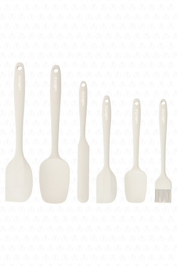 valletta Drongo Heat Resistant Fireproof Non-Stick Silicone Spatula Set 6 Pieces Vanilla