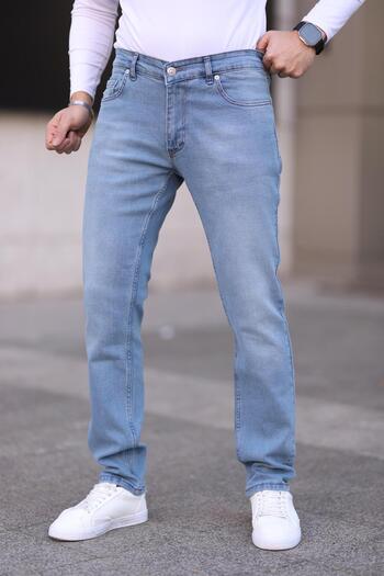 Dr Dnm Remix Erkek Buz Mavi Regular Fit Boru Paça Esnek Likralı Denim Jeans Kot Pantolon