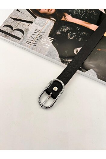 MODAM HİFA Uzun Oval Tokalı silver Kadın Kemer Pantolon Kemeri Elbise Kemeri Gömlek Kemeri Ceket Kemeri