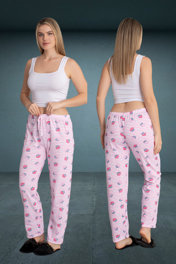 DONEX Thick Raised Fabric Printed Women's Pajama Bottoms