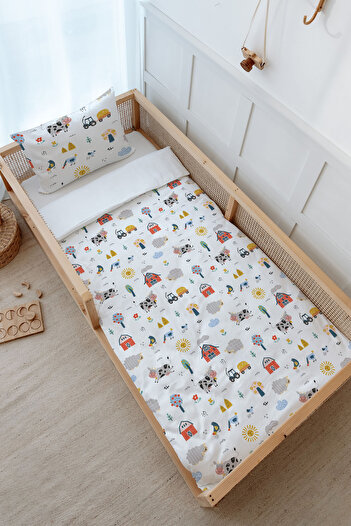 Tuğba Kuğu Montessori Duvet Cover Set (100X200) - Iconic Series - Farm Animals