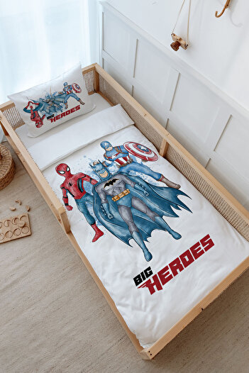Tuğba Kuğu Super Heroes Montessori Duvet Cover Set - Cartoon Series (100X200)
