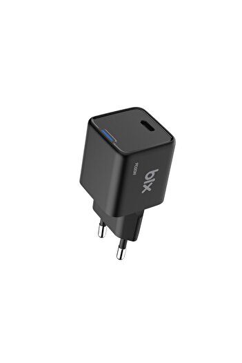 Bix 20w Gan Usb-c Hızlı Şarj Adaptörü Iphone, Android Ve Ipad Uyumlu Type-c Pd Şarj Aleti Siyah
