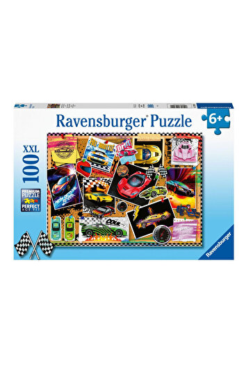 RAVENSBURGER Çocuk Puzzle 100 Parça Yarış Arabaları 128990