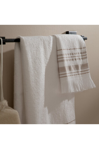 Chakra Derin Hand Towel 30x50 cm Beyaz-Beige