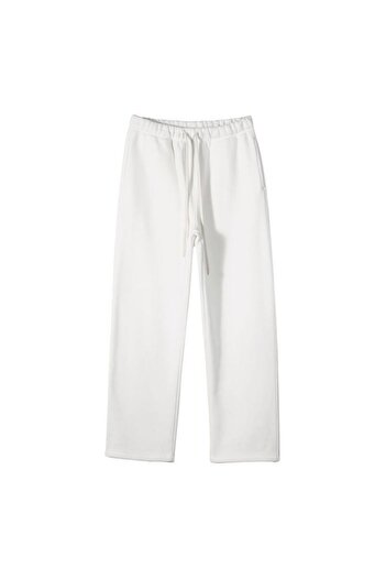 THE WHITE White Straight Leg Unisex Raised Comfortable Cut Sweatpants