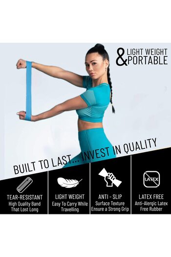 anythingbasic Ab. Aerobic Heavy Resistance Band | Blue | Latex Rubber | For Yoga, Workout, Aerobics