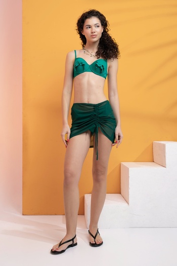 XCLSV Mini Pareo - Knitted Chiffon, Gathered Skirt