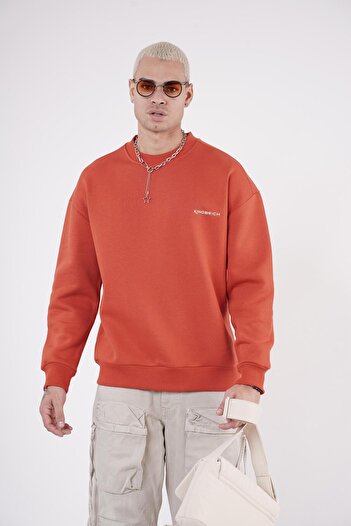 Butik TREND BIZ Λεπτομερής φούτερ Unisex με λαιμόκοψη με 3 νήματα