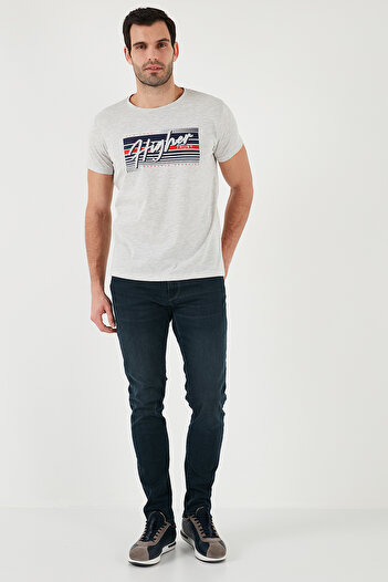 Buratti Ανδρικό μπλουζάκι - Βαμβακερό, Slim Fit, Crew Neck, Printed - 541HIGHER
