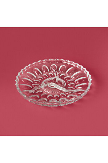 deli glass Glass Breakfast Presentation Plate with 3 Compartments - Transparent - 22 cm