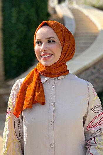Armine Trend Knitted Shawl 3 - ATS3OR-11 - Orange