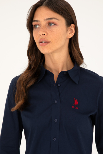 U.S. Polo Assn. Cămașă de bază cu mânecă lungă de damă bleumarin 50271266 -VR033