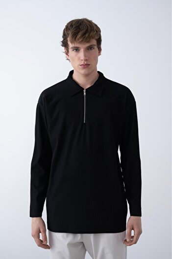 MARRAKECH Unisex Oversize Polo Collar - Ύφασμα με φερμουάρ και οδοντωτό