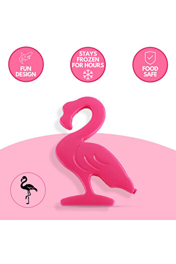 Eazy Kids Eazy Kids Set of 4 Flamingo Reusable Hard Ice Packs for Lunch bags - Pink