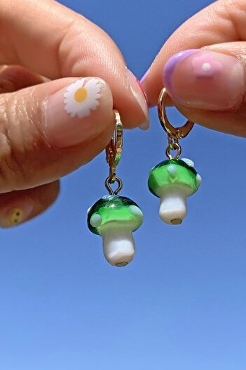 New Obsessions Glass Mushroom Dangle Earrings