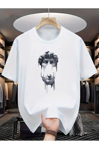 Karatopak Πορτραίτο προσωπικότητας με στάμπα Unisex Oversize Crew Neck T-shirt