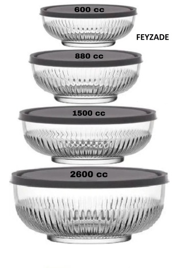 LAV Tokyo Storage Container Set (2600-1500-880-600) Gray with Lid