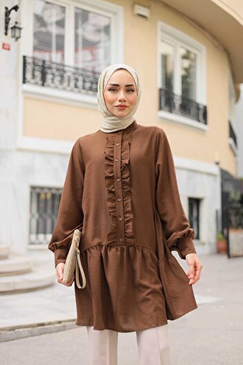 Lamazi Veil Dora Musilm - Linen Fabric Buttoned Women's Shirt