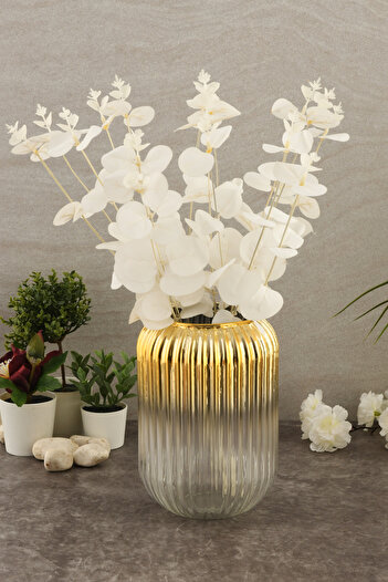 ANGDESİGN Διακοσμητικό Γυάλινο Βάζο AngDesign GOLD SHADOW-20 cm