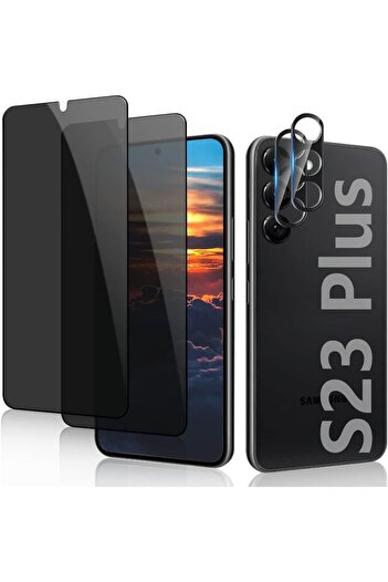 AWH [2+2 Pack] Samsung Galaxy S23 Plus Privacy Screen Protector & Glass Camera Lens Protector