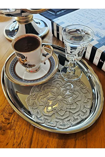 Çeyiz Dantelim Set of 6 French Lace Coffee Presentation Cocktail Napkins