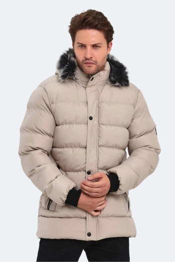 Slazenger St23Je027 Heck Men's Hooded down Jacket - - Stone