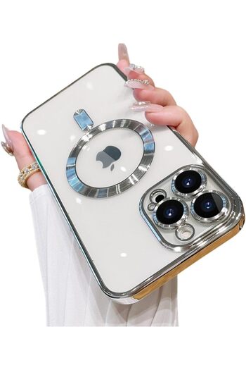 AWH iPhone 14 Pro Max  with Camera Lens Protector, MagSafe Compatible, Shockproof, Silver