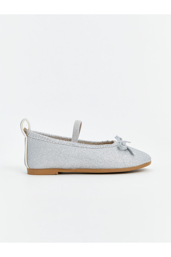 LC Waikiki Lcw Steps Gray Bow Detailed Baby Girl Ballerinas