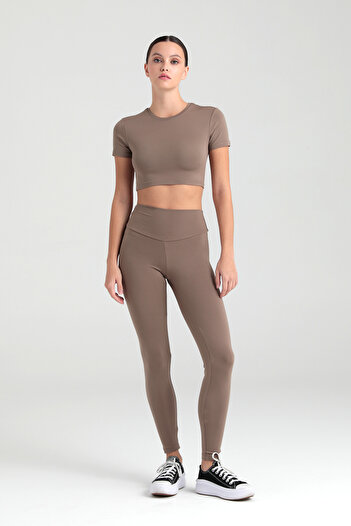 SHEISMONO High Waist Comfort Leggings - Mink