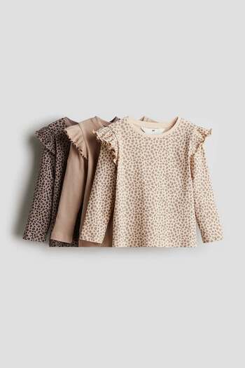 H&M 3-pack frill-trimmed jersey tops