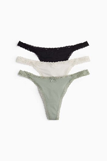 H&M 3-pack microfibre tanga thong briefs