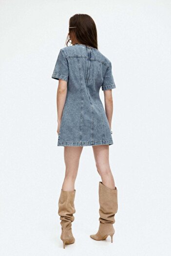 H&M Lacing-detail denim dress