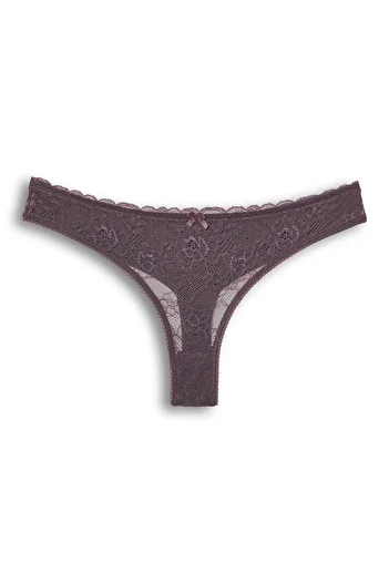 HNX 8-Piece Front Lace Back Double Layer Cotton Thong Women's Panties