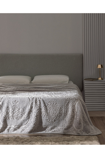 Madame Coco Rochelle Mink Emboss - Double Gray Blanket
