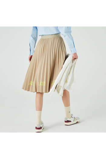 Lacoste Μπεζ Γυναικεία Φούστα - Loose Fit and Printed