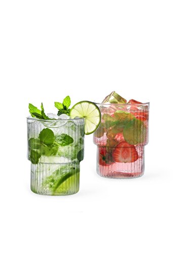 Fissman Tumbler Glass Set of 2 370mL, Borosilicate Glass | Dishwasher and Microwave Safe