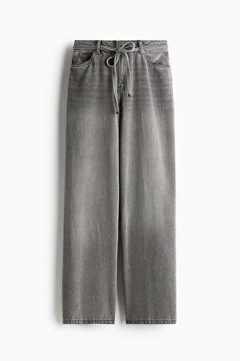 H&M Wide tie-belt jeans