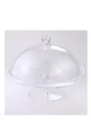 Generic Plastic Cake Saver with Base, with Transparent Cover 24X24X13 CM