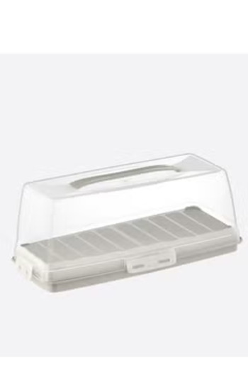 Dünya Plastic Cake Plate with Cover 370x175x140 mm