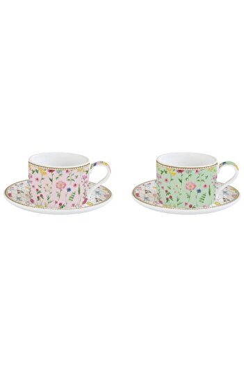 EasyLife 2-Piece Meadow Flowers Cup and Saucer Set 240ml