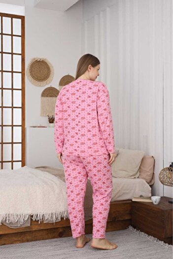 LİLA İÇ GİYİM SET DE Pijamale MAMA BATTAL CU BUTON