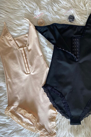 İNCEYAŞAM Waist Hourglass Image Bodysuit Corset Instant Slimming Corset Strap Corset Lace Corset with Agraft