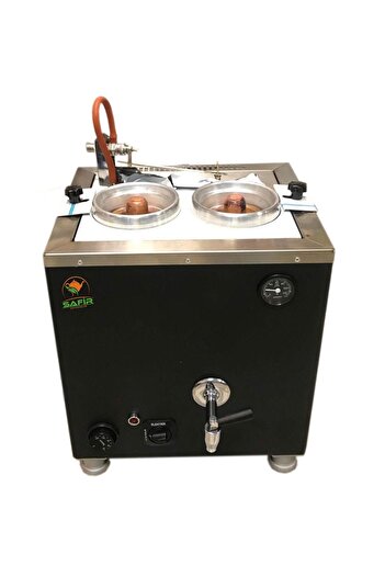 SAFİR 2-Eye Office type Cromat black Painted fully automatic tea machine Electric tea boiler tea stove A++