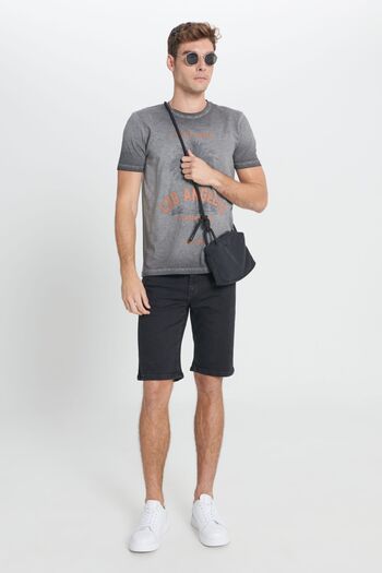 AC&Co / Altınyıldız Classics Men's Black Stretchy Slim Fit Denim Shorts
