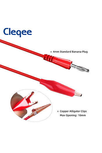 CLEQEE P1920B 30PCS Back Probe Kit Multimeter Test Leads 4mm Banana Plug to Alligator Clips Wire...