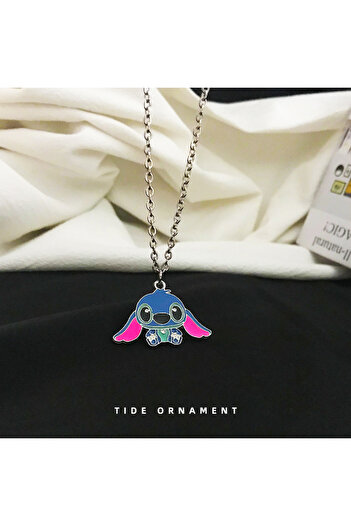 Miniso 1 Kawaii Metal Stitch Necklace Chain Pendant Accessories Girls Gift