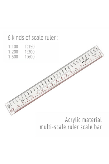 Choice 30cm Multi-scale scale acrylic ruler engineer architect technical architecture drawing tool drawing
